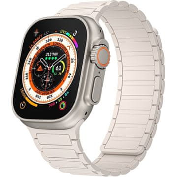 GS Silikonski pašček za Apple Watch 1/2/3/4/5/6/7/8/9/10/11/SE Ultra 1/2/3 42/44/45/46/49 mm, bež