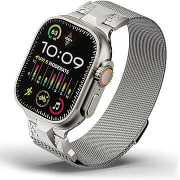 GS Zapestnica za Apple Watch 1/2/3/4/5/6/7/8/9/10/11/SE Ultra 1/2/3 42/44/45/46/49 mm, bež
