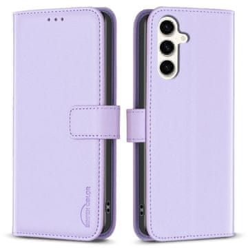 Ovitek za Samsung Galaxy S23 FE, denarnica BINFEN, vijoličen + 9H steklo