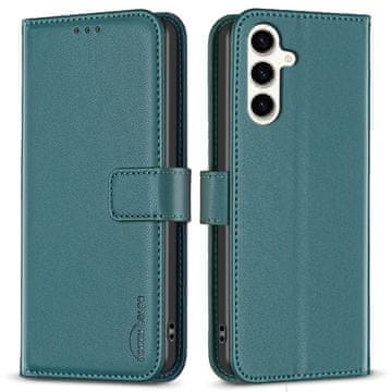 Ovitek za Samsung Galaxy S23 FE, denarnica BINFEN, zelen + 9H steklo