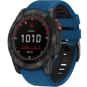 GS Silikonski pašček QuickFit za Garmin Fenix 22mm, moder/črn
