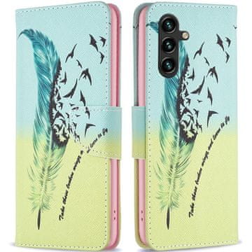 GS Ovitek za Samsung Galaxy A15, denarnica, pero, moder + 9H steklo