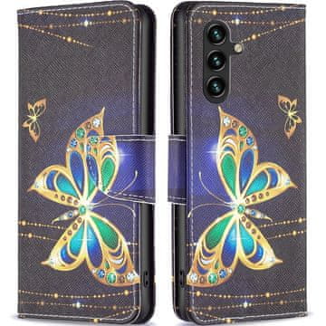 GS Ovitek za Samsung Galaxy A15, denarnica, metuljček za nakit + 9H steklo