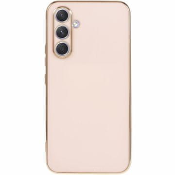 GS Ovitek za Samsung Galaxy A15, Glamour CamShield, roza + 9H steklo