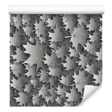 Fototapeta Listi v sivih odtenkih s 3D učinkom 50x1000 cm