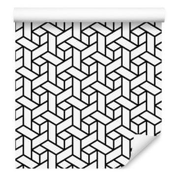 Tapeta z geometrijskim vzorcem in optičnimi vzorci za dnevno sobo in spalnico 50x1000 cm