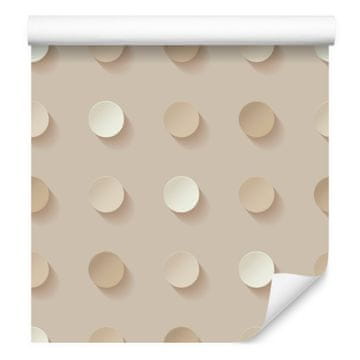 Bež pikčasta tapeta s 3D učinkom za dnevno sobo in spalnico 50x1000
