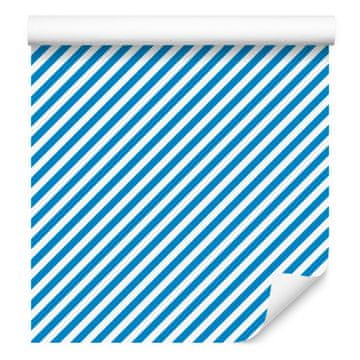 Črtasta tapeta, azurno ozadje, azurni center za dnevno sobo in spalnico 50x1000 cm