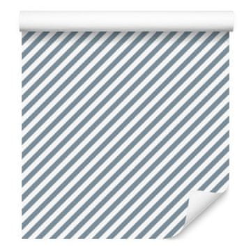Svetlo sivo-modro črtasta tapeta za dnevno sobo in spalnico 50x1000 cm