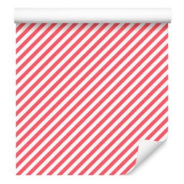 Tapeta Črte Koralni Zgornji del, Koralni Spodaj za dnevno sobo in spalnico 50x1000 cm
