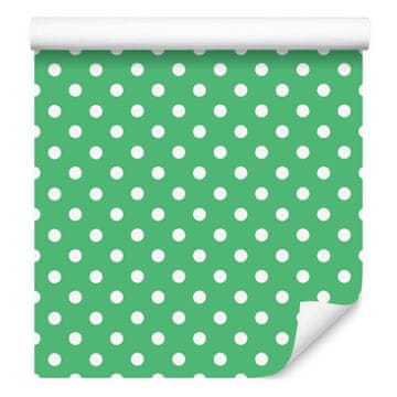 Zelene in mint pikčaste tapete, zeleno ozadje za dnevno sobo in spalnico 50x1000 cm