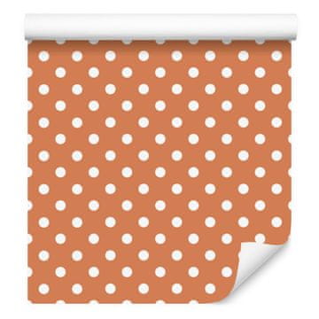 Oranžne in breskve pikčaste tapete za dnevno sobo in spalnico 50x1000 cm