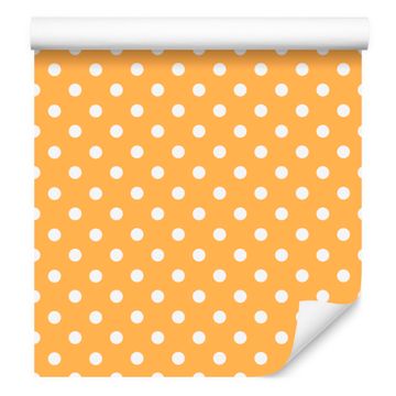 Tapeta s kremnimi in zlatimi pikami za dnevno sobo in spalnico 50x1000 cm