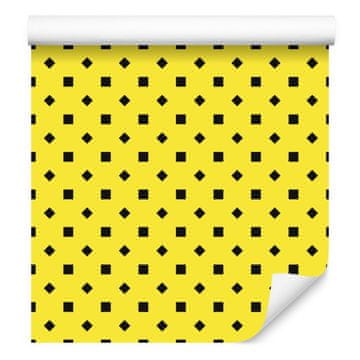 Tapeta s pikami, zgoraj rumena, spodaj rumena za dnevno sobo in spalnico 50x1000 cm