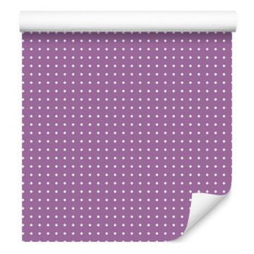 Tapeta z vijoličnimi pikami, mehke oblike za dnevno sobo in spalnico 50x1000 cm