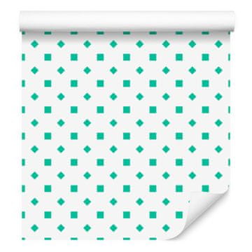Tapeta z belimi in mint pikami, subtilni detajli 50x1000 cm