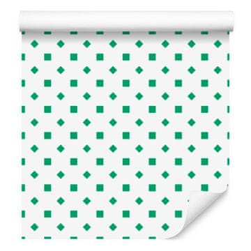 Tapeta z belimi in mint pikami, majhen detajl za dnevno sobo in spalnico 50x1000 cm
