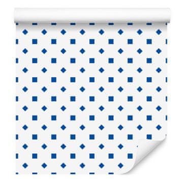 Tapeta Pike bele in azurne barve, belo ozadje za dnevno sobo in spalnico 50x1000 cm