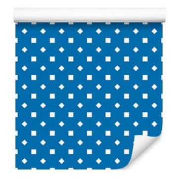 Tapeta z modrimi pikami, prozorni detajli za dnevno sobo in spalnico 50x1000 cm