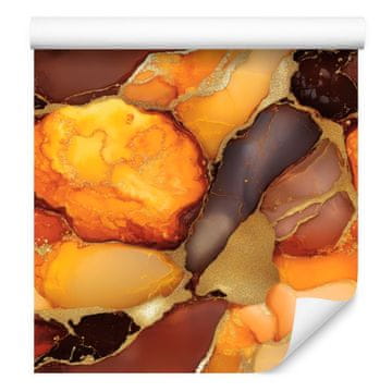 Tapeta s črnilom zlata, oranžna, rjasta in bordo barva 50x1000 cm