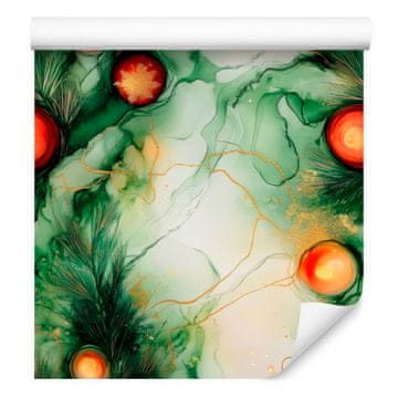 Tapeta v barvi črnilo zelene, steklenico zelene in limete 50x1000 cm