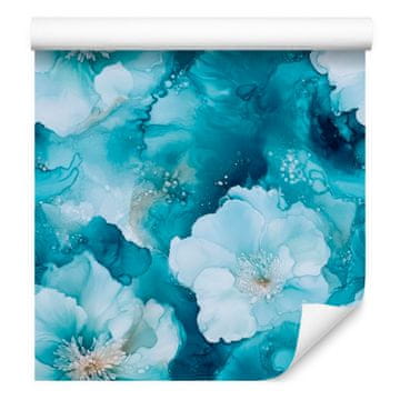 Tapeta s črnilom Turquoise, Azure in Celadon za dnevno sobo in spalnico 50x1000 cm