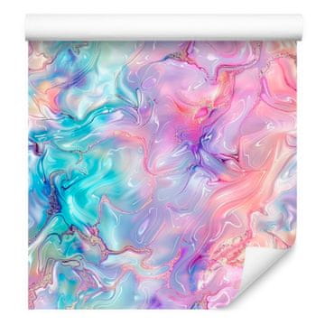 Tapeta Črnilo sivka, pudrasto roza in modra 50x1000 cm