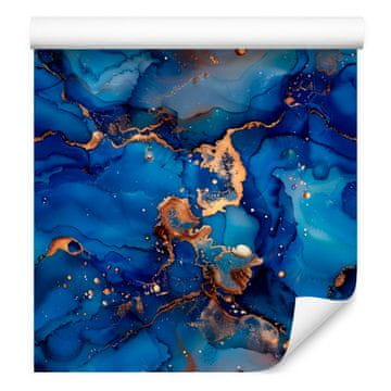 Tapeta v črnilo modri, temno modri in bordo barvi za dnevno sobo in spalnico 50x1000 cm