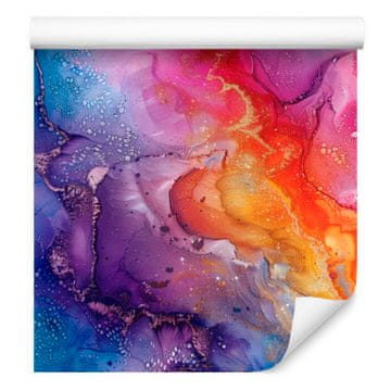 Črnilno vijolična tapeta z modrim ozadjem za dnevno sobo in spalnico 50x1000 cm