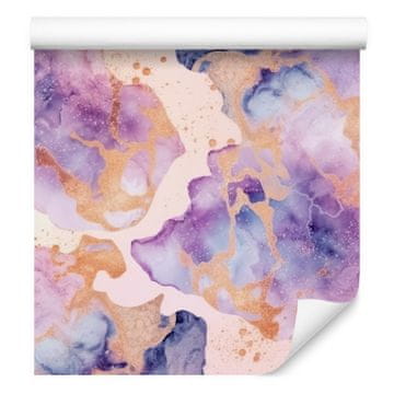 Črnilno vijolična, svetlo siva in krem tapeta za dnevno sobo in spalnico 50x1000