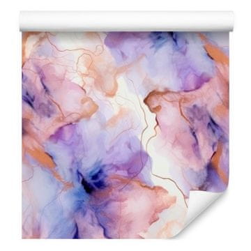 Tapeta s črnilom vijolična, modra in svetlo siva 50x1000 cm