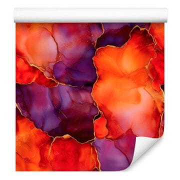 Tapeta v barvi črnila in rdeče, breskve in bordo barve 50x1000 cm