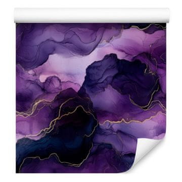 Tapeta v barvi črnila vijolična, indigo in mornarsko modra za dnevno sobo in spalnico 50x1000 cm
