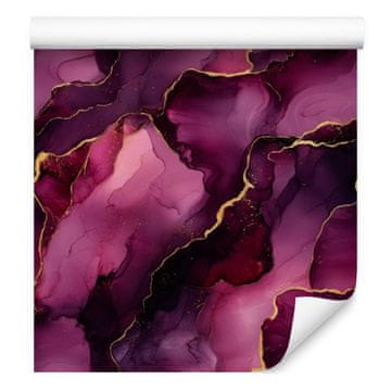 Tapeta s črnilom bordo, vijolična, sliva in črna 50x1000 cm