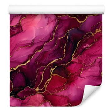 Tapeta s črnilom bordo, vijolična, roza in bordo 50x1000 cm