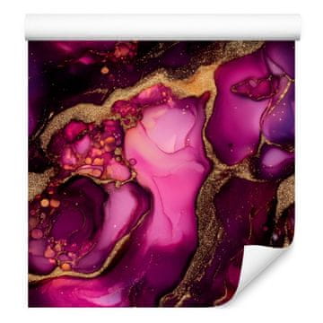 Tapeta s črnilom bordo, vijolična, bordo in sliva 50x1000 cm