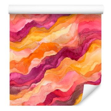 Tapeta breskve, korale in roza barve za dnevno sobo in spalnico 50x1000 cm