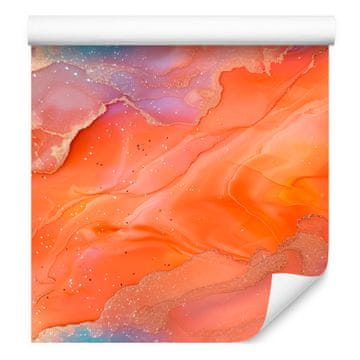 Tapeta breskve, korale in rdeče črnilo 50x1000 cm