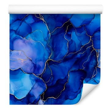 Tapeta Črnilo modra, mornarsko modra, azurno modra in indigo 50x1000 cm