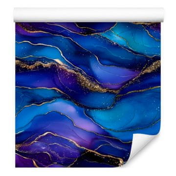 Tapeta Črnilo modra, mornarsko modra, indigo in vijolična 50x1000 cm