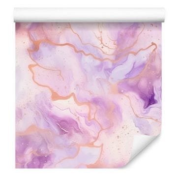 Tapeta v črnilo beli in sivkini barvi za dnevno sobo in spalnico 50x1000 cm