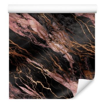 Marmorno rjava in bordo tapeta za dnevno sobo in spalnico 50x1000 cm