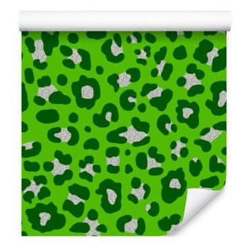 Zelena usnjena tapeta v limetno-zeleni barvi za dnevno sobo in spalnico 50x1000 cm
