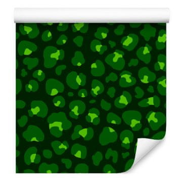 Steklenično zelena, limeta in zelena usnjena tapeta 50x1000 cm