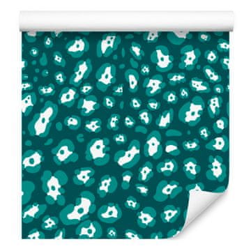Turkizna tapeta z živalsko kožo Turkizna in celadon 50x1000 cm