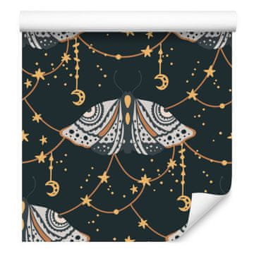 Boho tapeta z mavricami in metulji, turkizna in rjava, za dnevno sobo in spalnico, 50x1000 cm