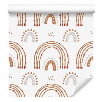Mavrice in metulji Boho tapeta bela, krem in bež za dnevno sobo in spalnico 50x1000