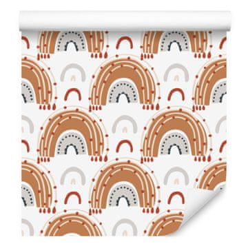 Boho tapeta z mavricami in metulji, bela in oranžna, za dnevno sobo in spalnico, 50x1000
