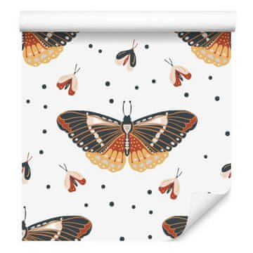 Boho tapeta z mavricami in metulji, bela in rjava, za dnevno sobo in spalnico, 50x1000 cm