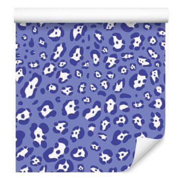 Modro-vijolična usnjena tapeta modro-bela 50x1000 cm